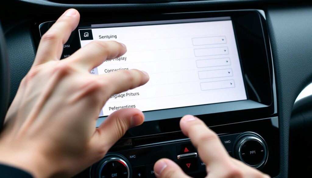 Configuration des paramètres d'un centre multimédia automobile sur l'écran tactile