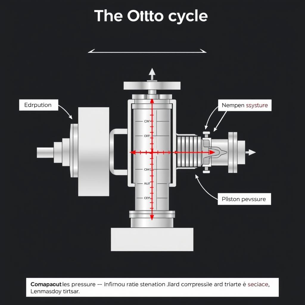 Diagramme du cycle Otto montrant les quatre temps du moteur à essence