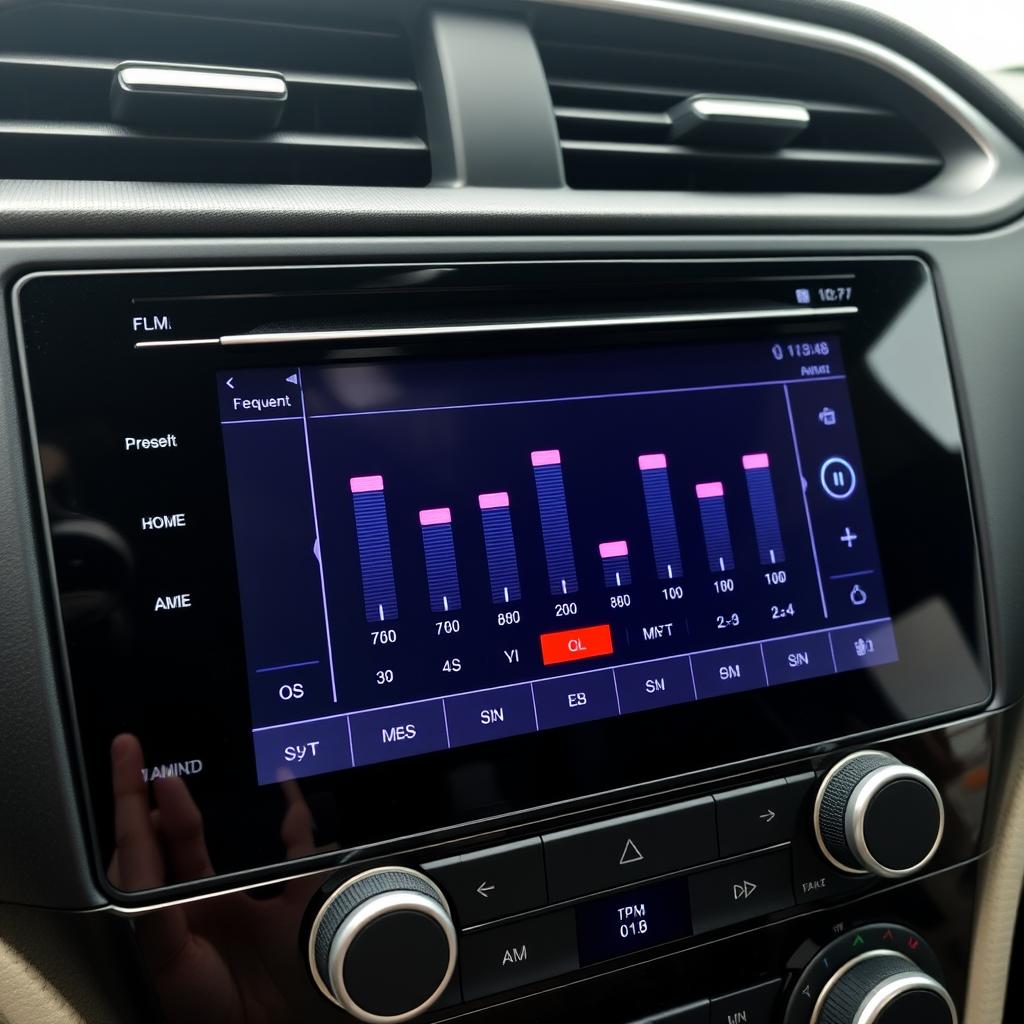Écran d'égalisation audio d'un centre multimédia automobile