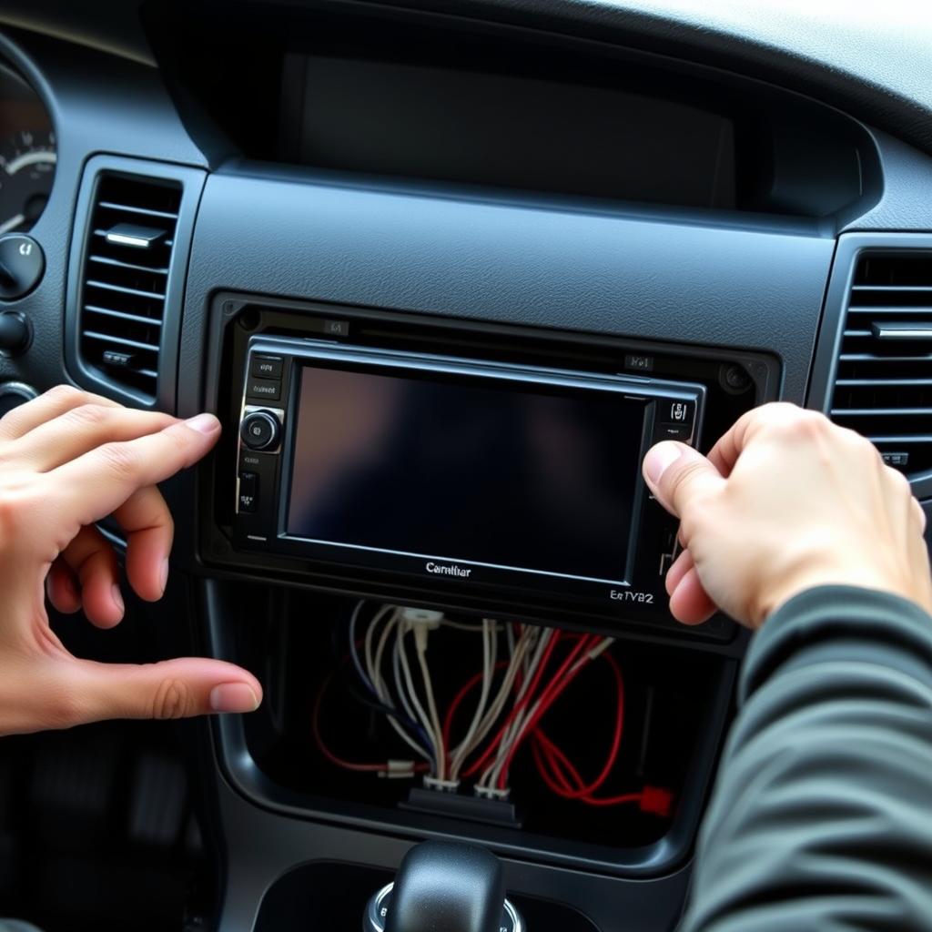 Installation physique d'un centre multimédia dans le tableau de bord d'une voiture