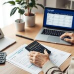 Personne calculant son budget pour l'achat d'un véhicule