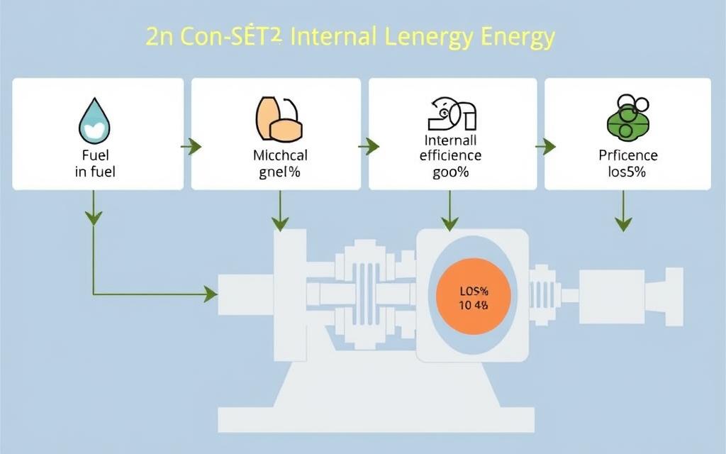 Schéma de la conversion d'énergie dans un moteur à combustion interne