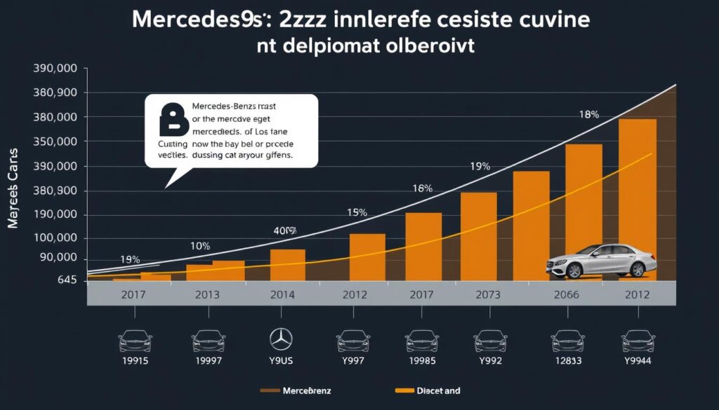 Graphique de dépréciation montrant la perte de valeur des automobiles Mercedes au fil du temps