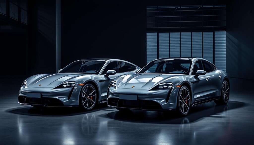 2026 Porsche Taycan lineup showing sedan and Cross Turismo variants
