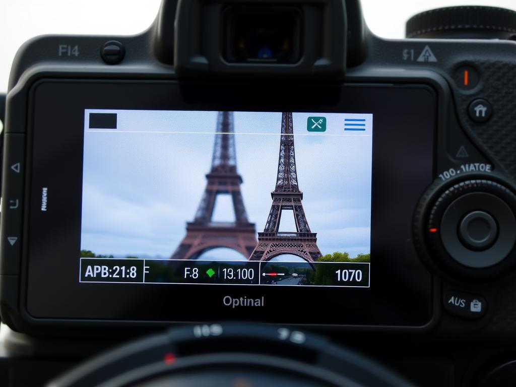 Appareil photo avec réglages optimaux pour photographier la Tour Eiffel