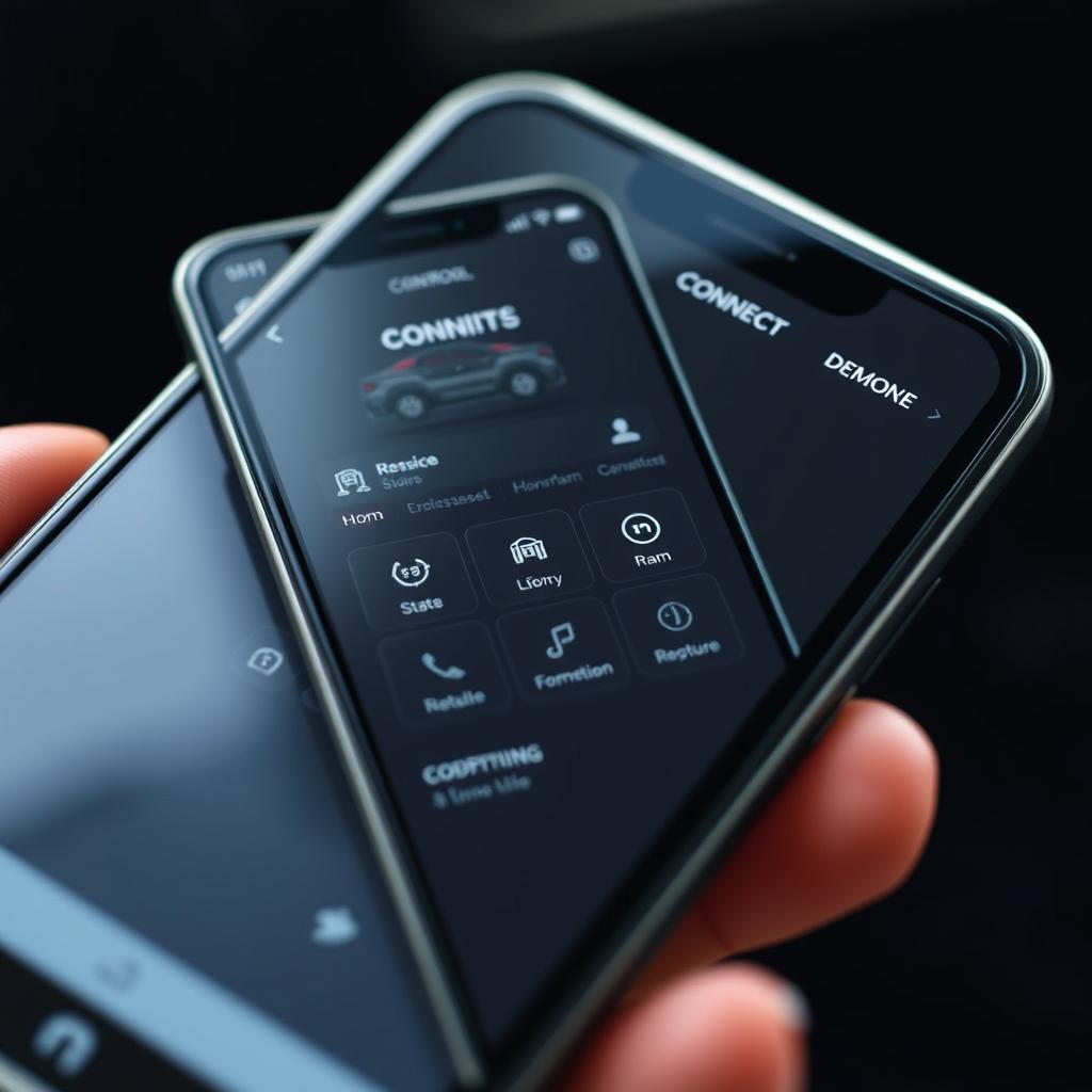 Application mobile Ram Connect sur smartphone contrôlant le Dodge Ram 2026