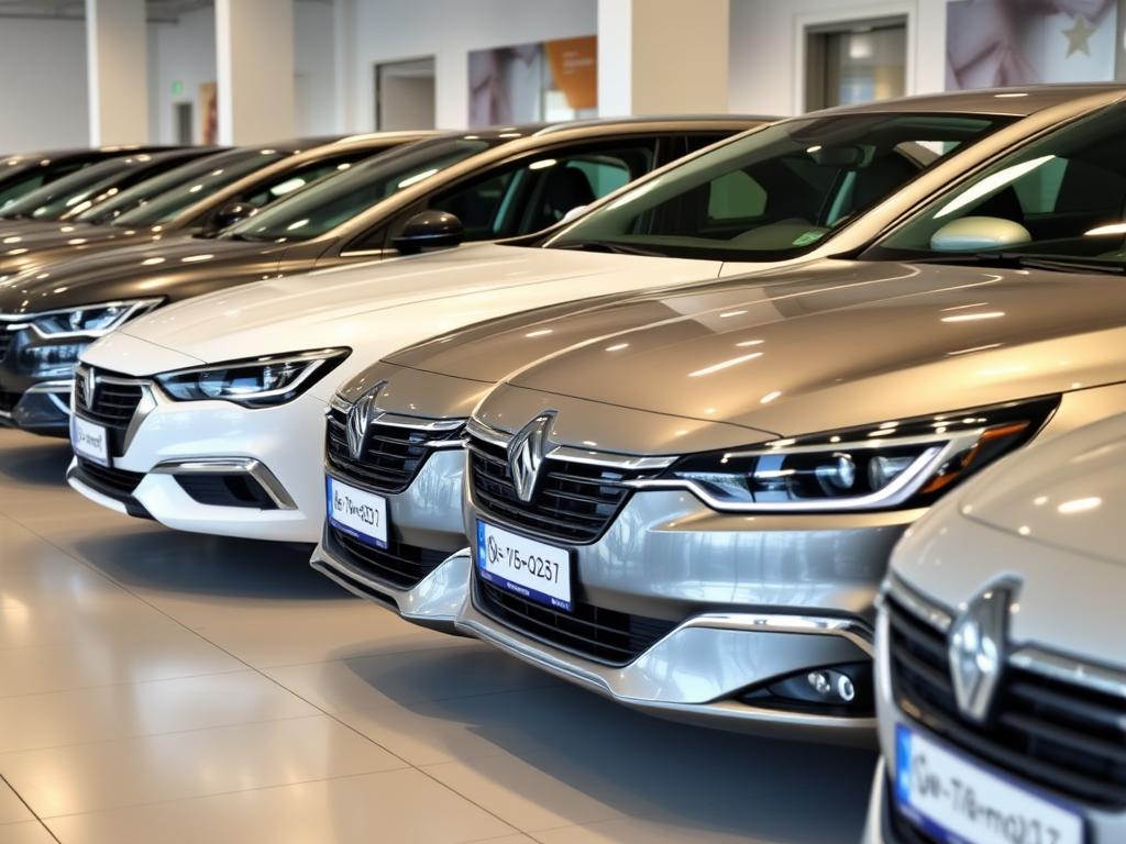 Berlines d'occasion en concession avec affichage des prix des voitures d'occasion en France