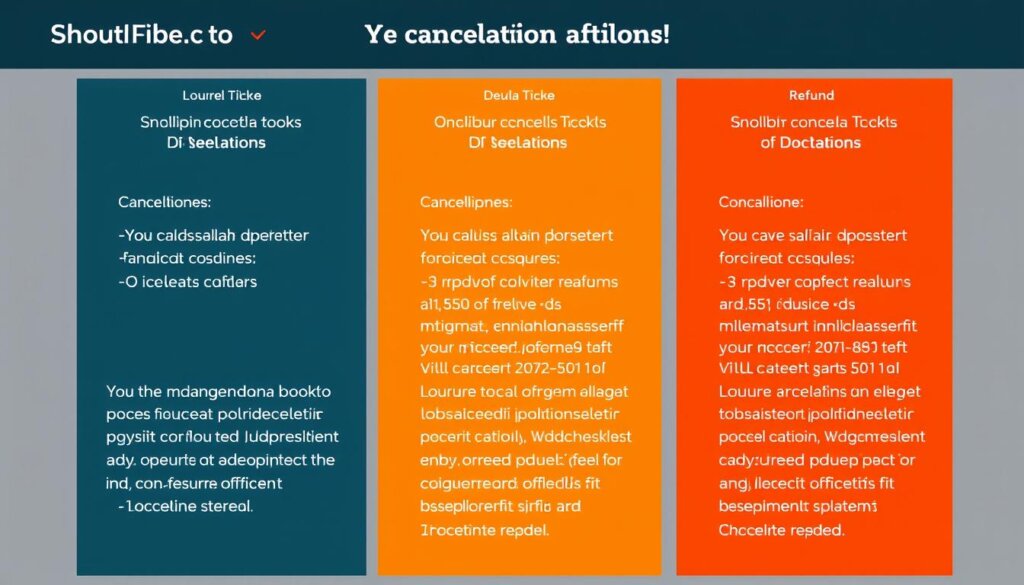 Capture d'écran des politiques d'annulation pour les billets du Louvre sans file d'attente