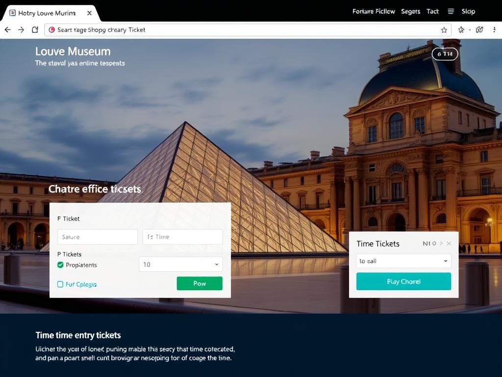 Capture d'écran du site officiel du Louvre montrant la page d'achat de billets sans queue