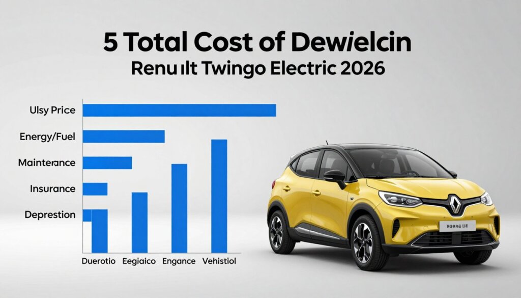 Chart comparing total cost of ownership between Renault Twingo Electric and comparable ICE vehicles