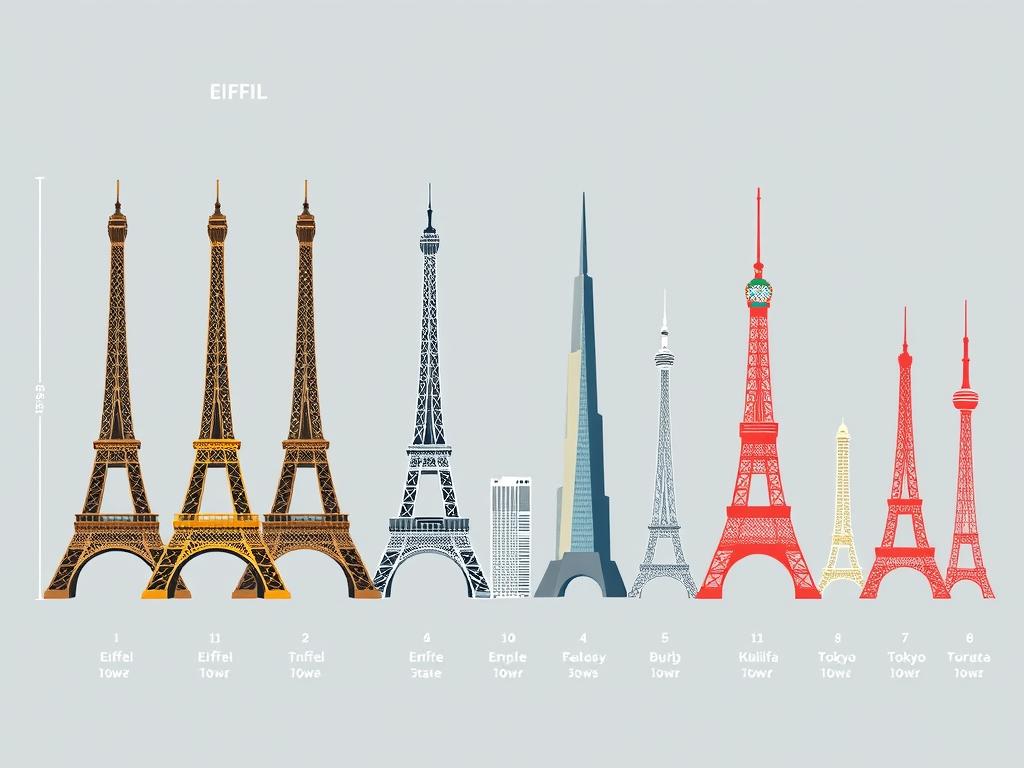 Comparaison de l'architecture et ingénierie Tour Eiffel avec d'autres structures emblématiques