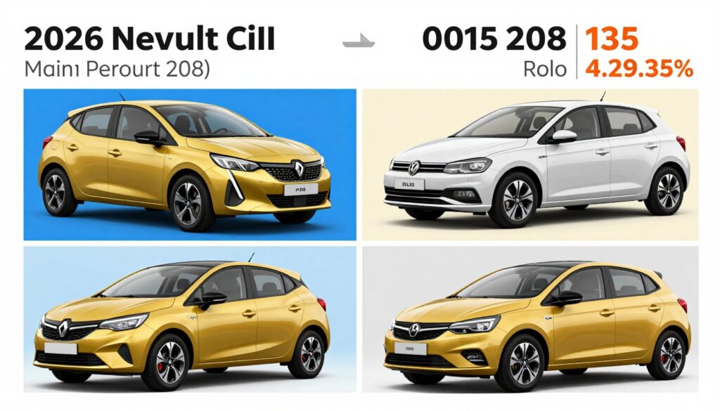 Comparaison visuelle des prix Renault Clio 2026 face à la concurrence