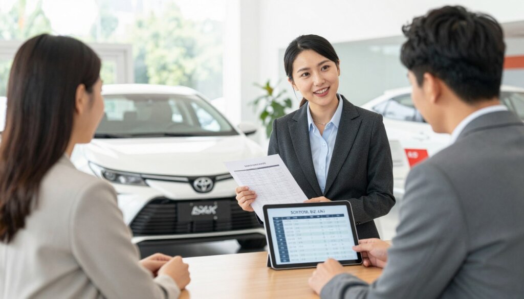 Conseiller financier présentant les options de financement pour la Toyota Corolla BZ4X 2026