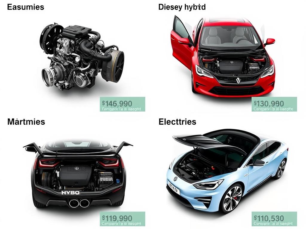 Différentes motorisations de voitures d'occasion en France avec prix