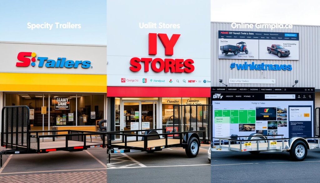 Différents points de vente de remorques utilitaires pour voitures