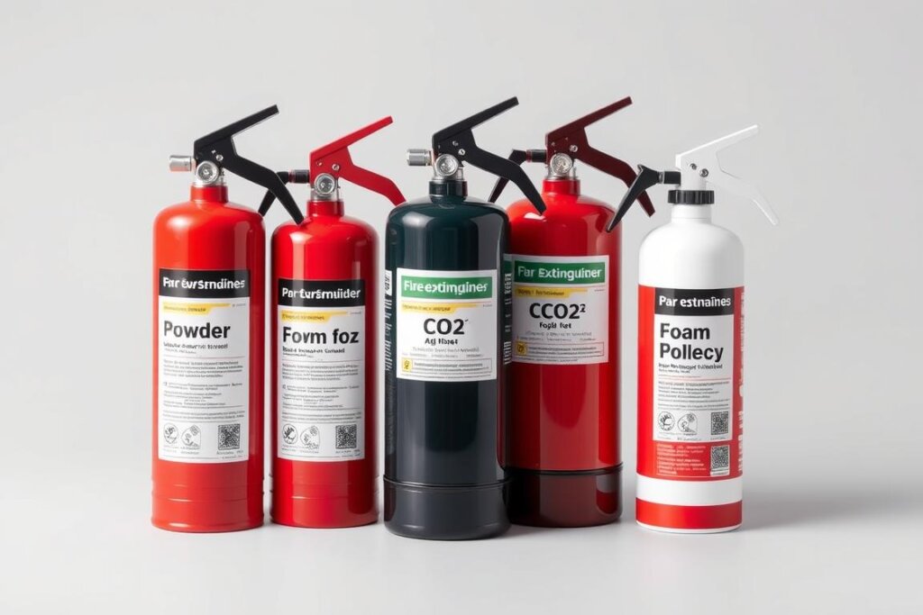 Différents types d'extincteurs pour voiture montrant l'importance du choix adapté