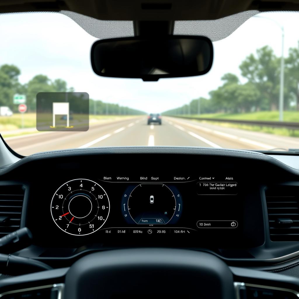 Écran d'aide à la conduite du Dodge Ram 2026 montrant les systèmes de sécurité