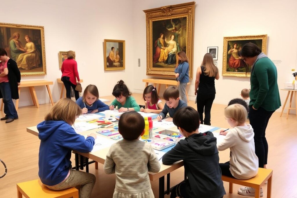Enfants participant à un atelier créatif au Studio du Louvre