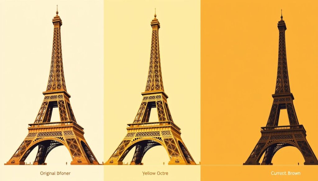 Évolution des couleurs de la Tour Eiffel à travers les époques