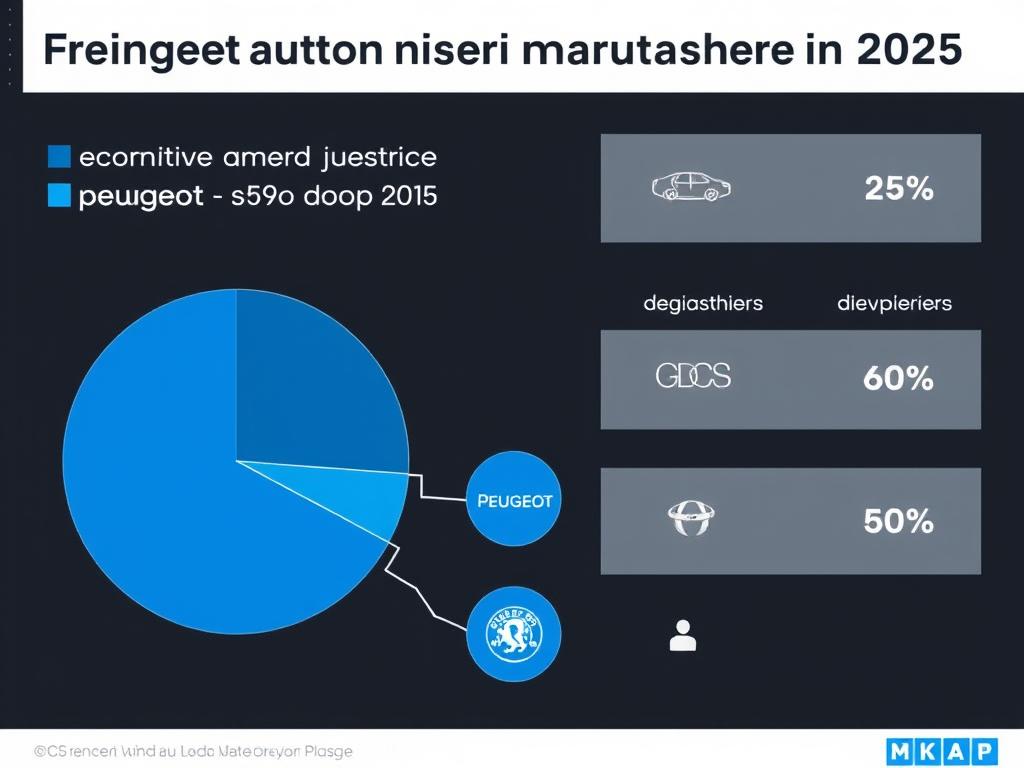 Graphique des parts de marché automobile français 2025 avec Peugeot le plus vendu