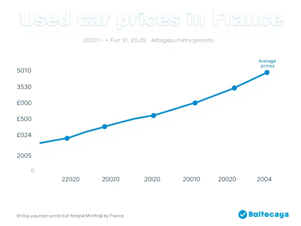 Graphique des prix moyens des voitures d'occasion en France
