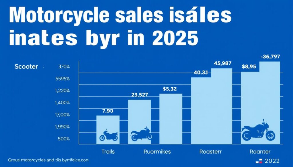 Graphique des ventes de motos en France par catégorie en 2025