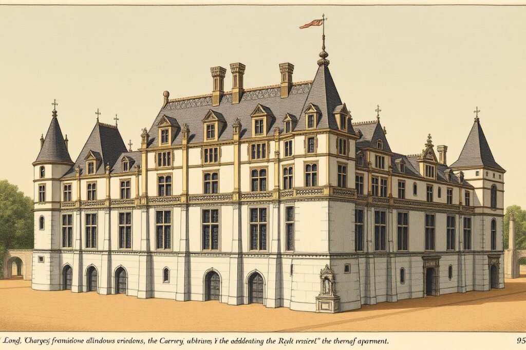 Illustration du Louvre transformé en résidence royale sous Charles V