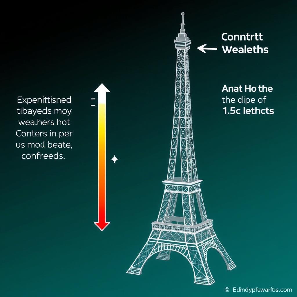 Illustration montrant comment la Tour Eiffel se dilate avec la chaleur et se contracte avec le froid Illustration montrant comment la Tour Eiffel se dilate avec la chaleur et se contracte avec le froid