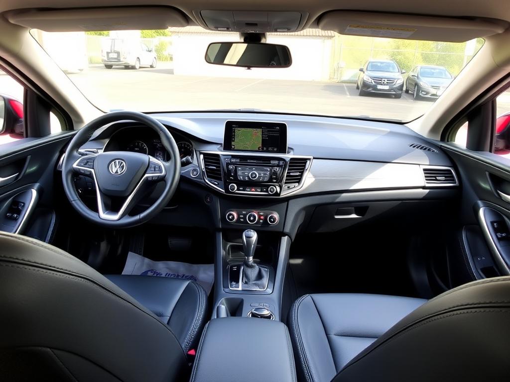 Intérieur bien équipé d'une voiture d'occasion en France