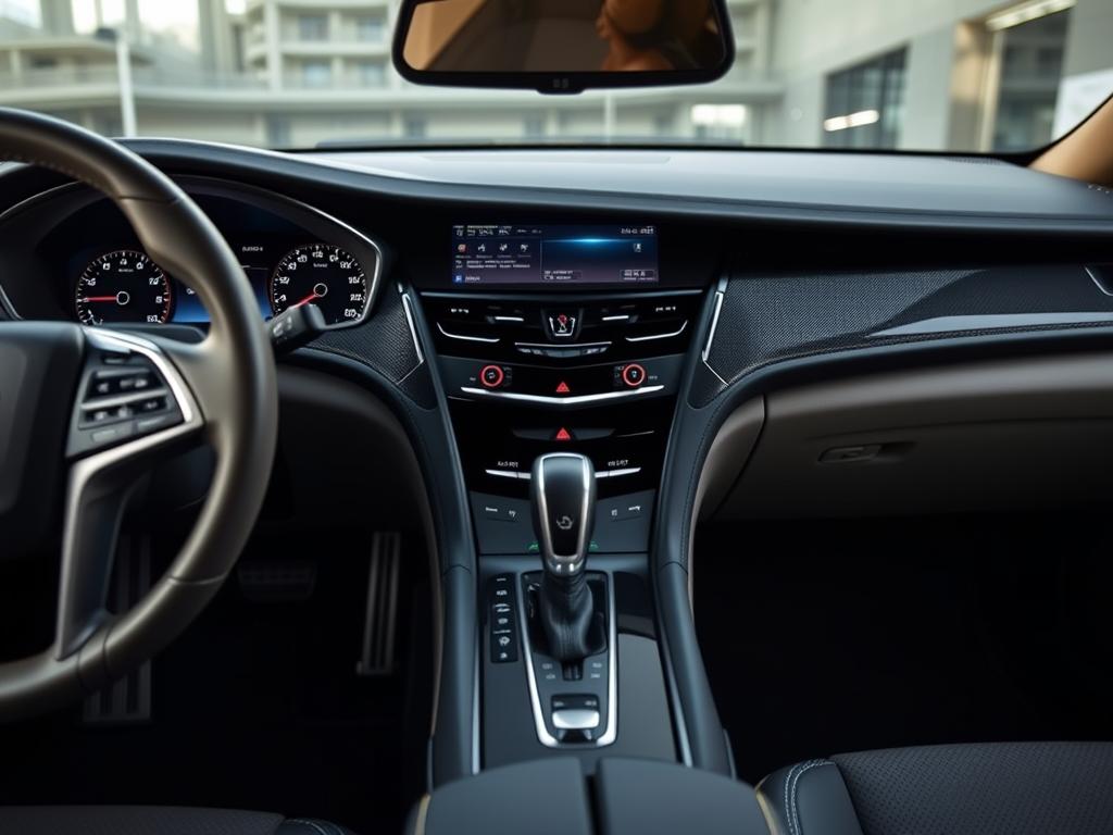 Intérieur luxueux de la Cadillac CT5-V Blackwing 2026 montrant le levier de vitesse manuel et les finitions haut de gamme