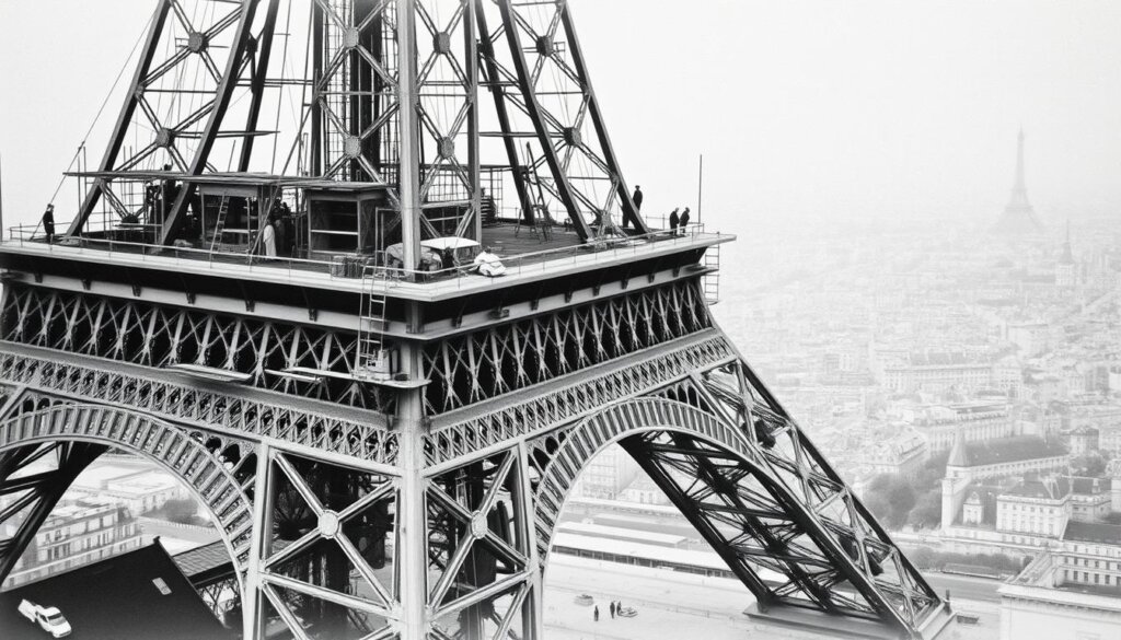 La Tour Eiffel en construction pour l'Exposition Universelle de 1889