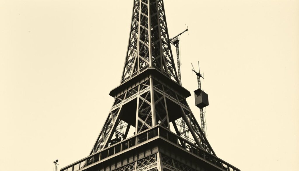 La Tour Eiffel servant de station de télégraphie sans fil au début du 20e siècle