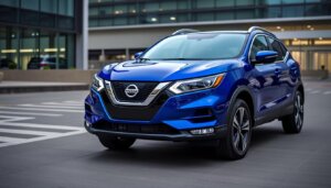 Nissan Qashqai 2026 vue de face avec nouvelle calandre et phares LED