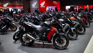 Nouvelle moto Honda 2026 gamme complète présentée lors d'un salon