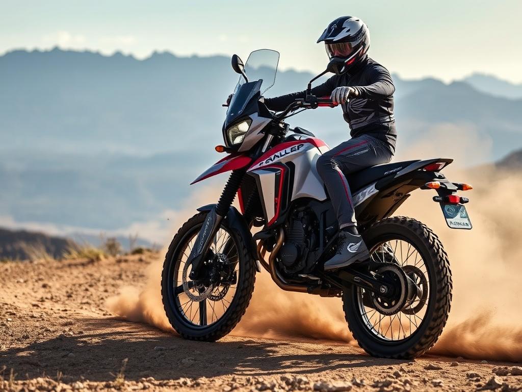 Nouvelle moto Honda XL750 Transalp 2026 en environnement tout-terrain