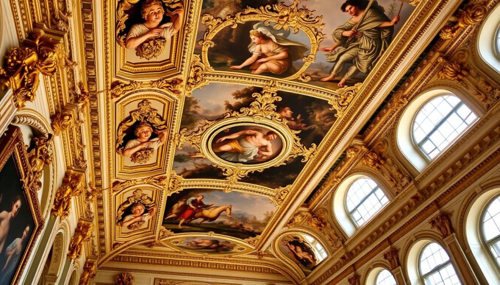 Plafond de la Galerie d'Apollon au Louvre, chef-d'œuvre décoratif du XVIIe siècle