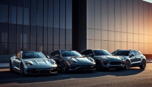 Porsche 2026 model lineup featuring the 911, Taycan, Cayenne, and Macan models
