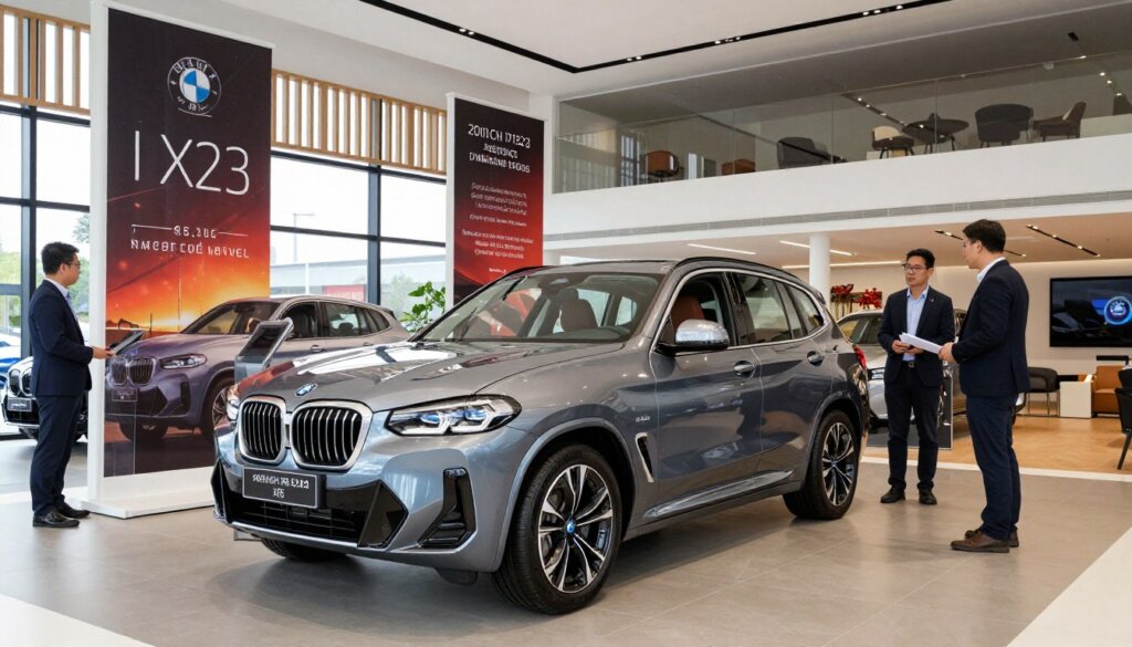 Promotion spéciale lancement pour la BMW iX3 2026 dans un showroom français
