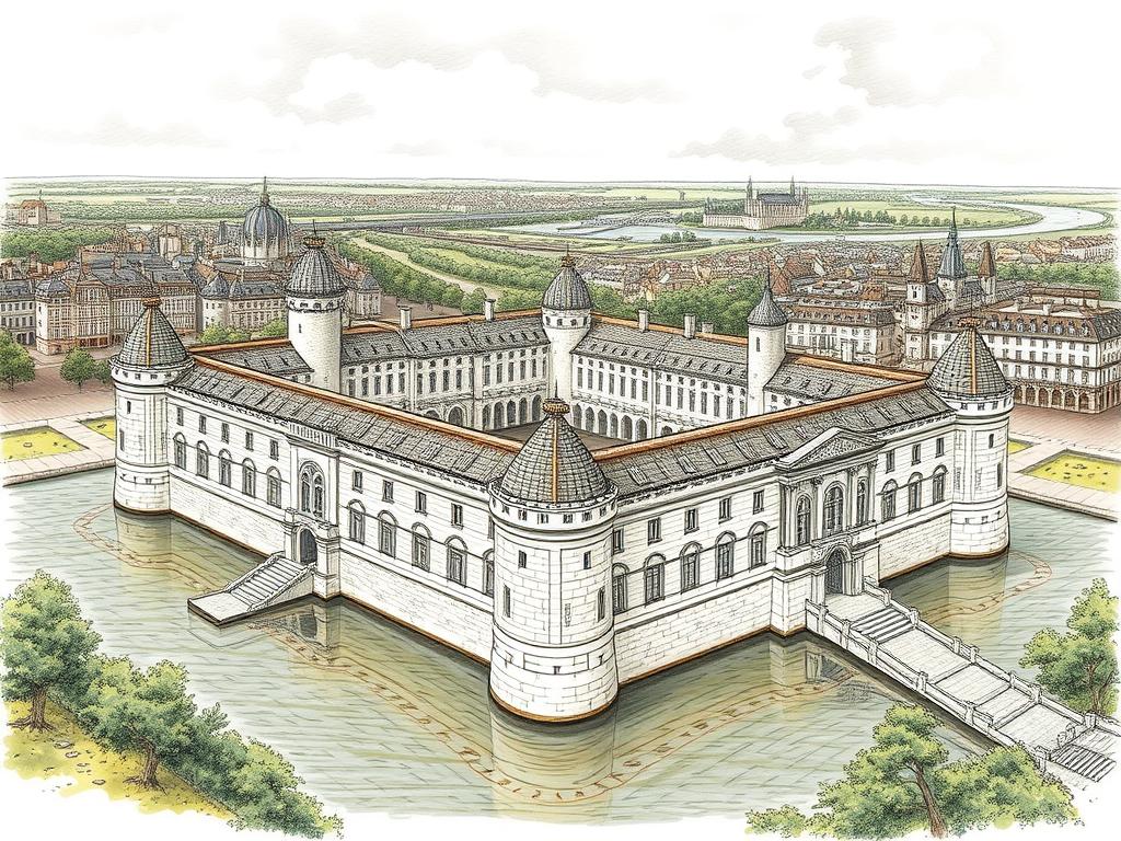 Reconstitution de la forteresse médiévale du Louvre sous Philippe Auguste