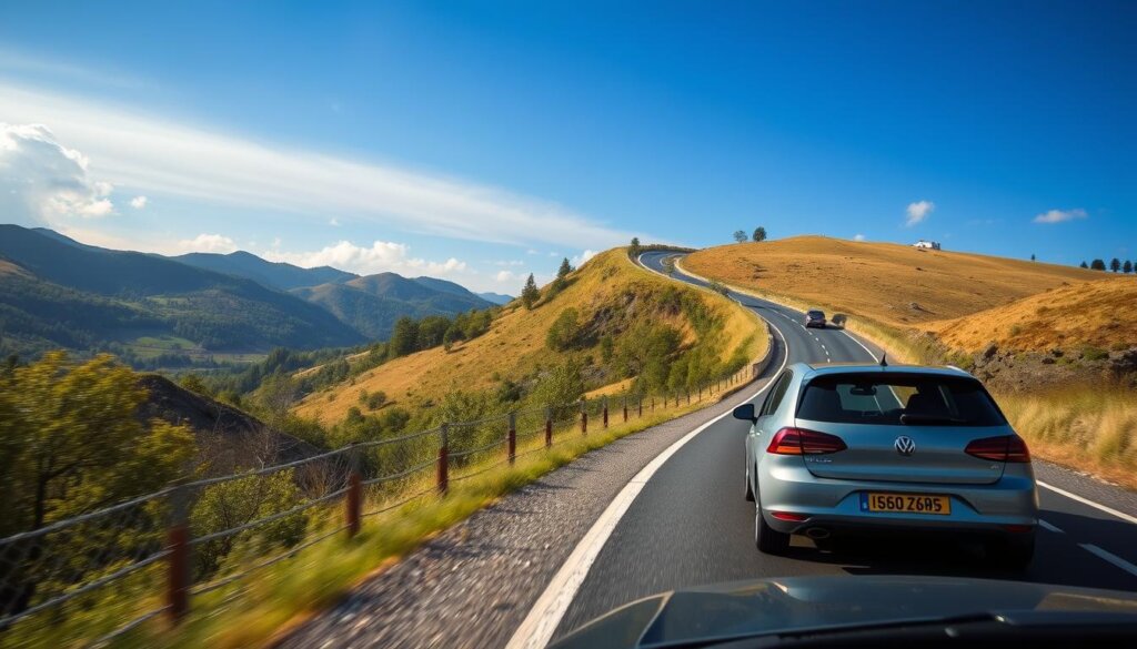 Une alternative à l'autoroute à péage Paris-Portugal, offrant des vues panoramiques.
