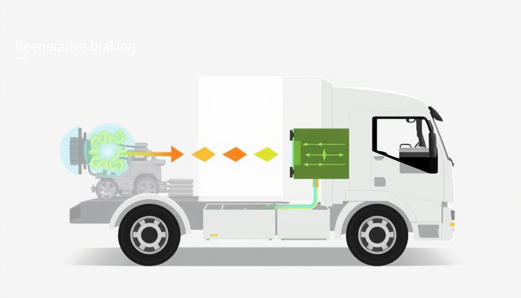 Système de récupération d'énergie au freinage d'un camion électrique