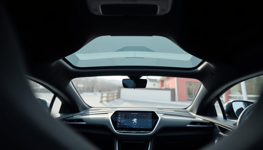 Technologies avancées Peugeot 2025 avec écrans et connectivité