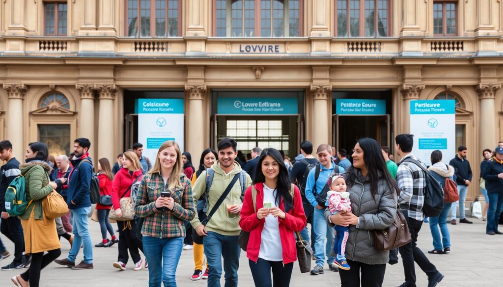 Visiteurs bénéficiant de réductions pour acheter billets Louvre sans queue