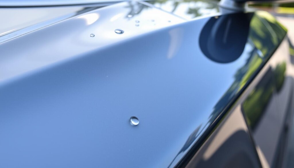 Voiture parfaitement protégée avec une peinture éclatante et préservée