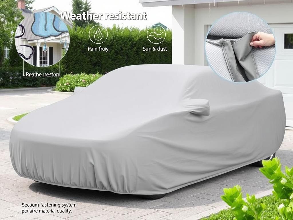 Voiture protégée par une housse de protection de qualité contre les intempéries