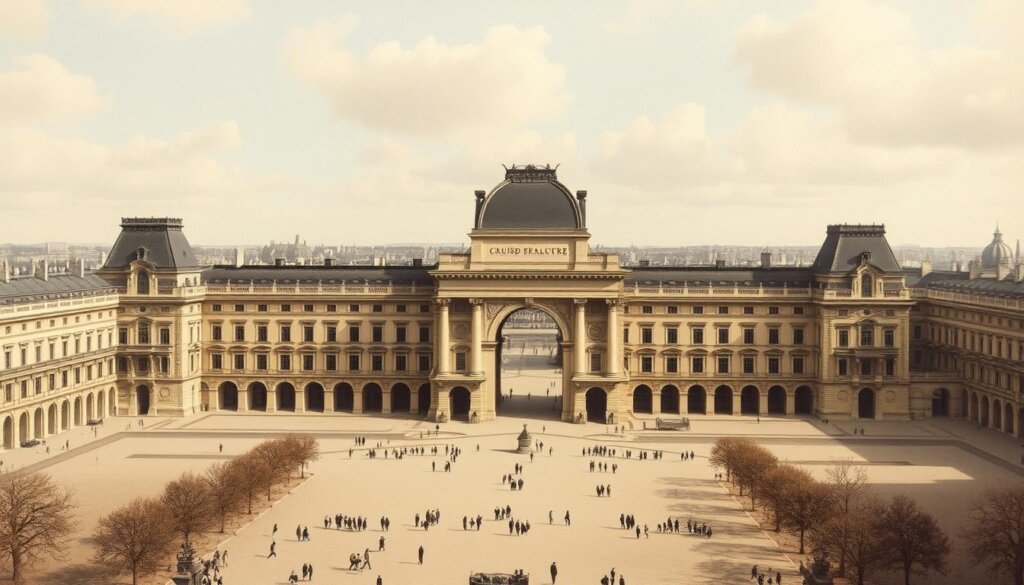 Vue du Louvre après la démolition du palais des Tuileries en 1883
