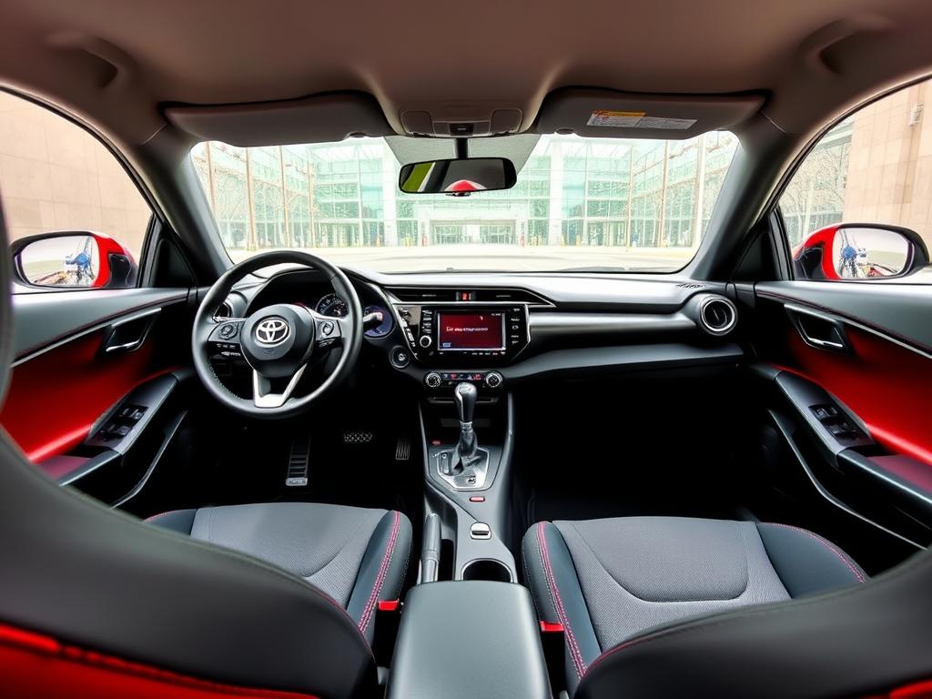 Vue du cockpit de la Toyota GR86 2026 montrant le levier de vitesse manuel et les commandes orientées conducteur