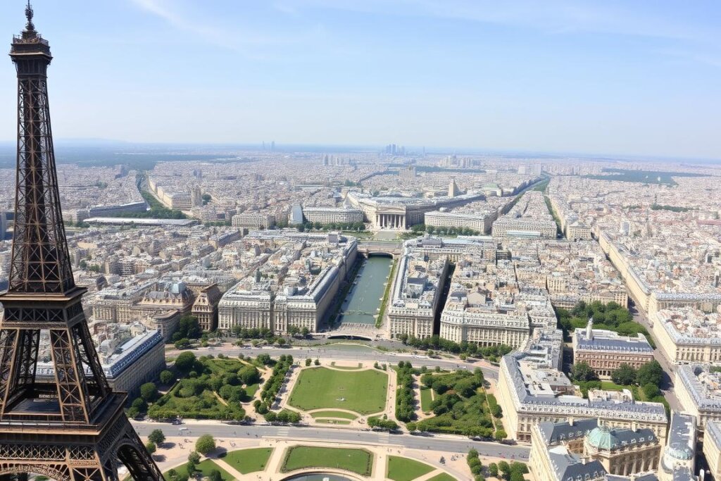 Vue panoramique de Paris depuis le sommet de la Tour Eiffel