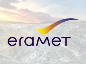 Façade du siège social d'Eramet avec logo industriel
