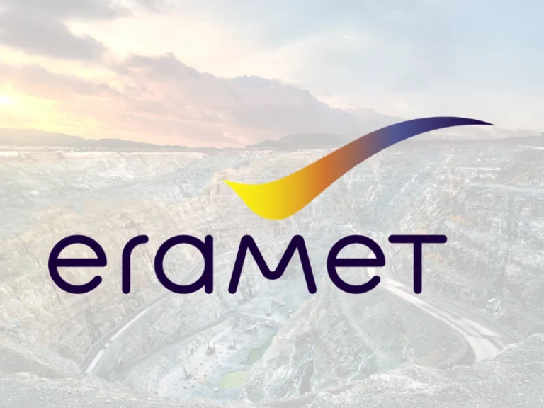 Façade du siège social d'Eramet avec logo industriel